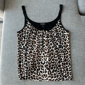 Express Leopard Print Tank Top with Zipper